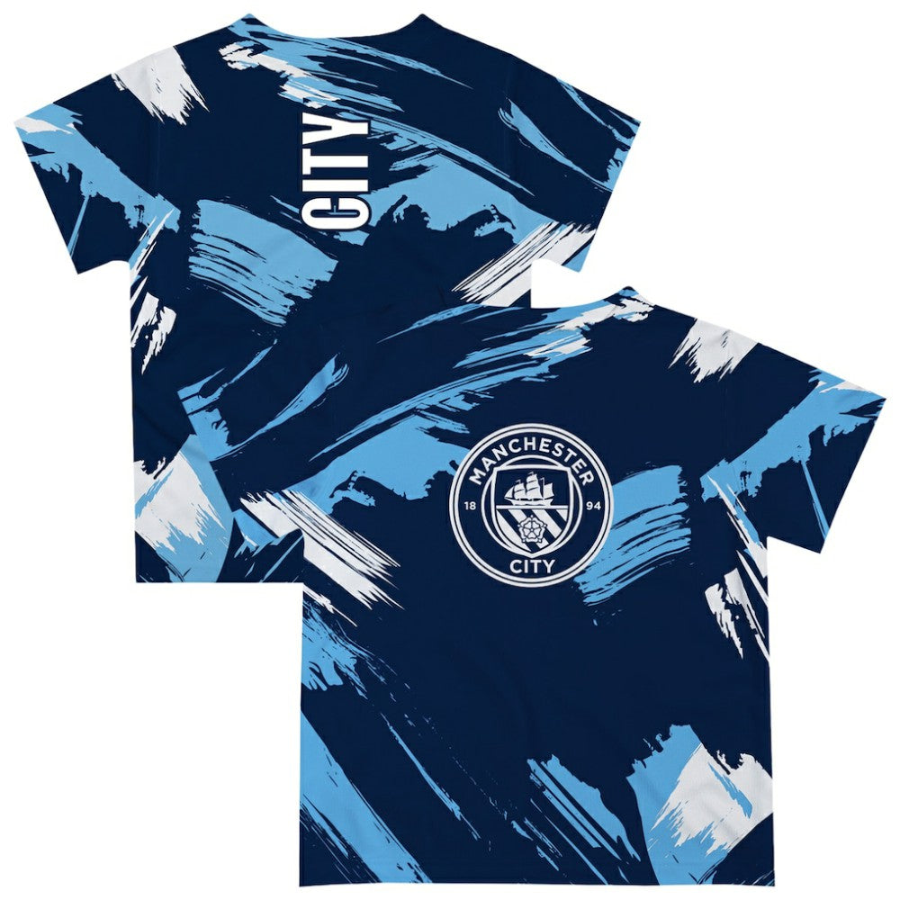 Manchester City Vive La Fete Youth Paint Brush T-Shirt Navy - FIFA World CUP