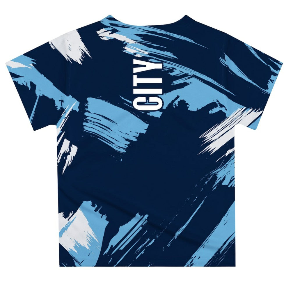 Manchester City Vive La Fete Youth Paint Brush T-Shirt Navy - FIFA World CUP