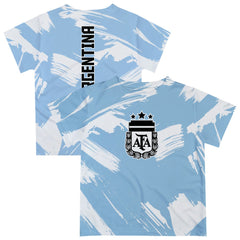 Argentina National Team Vive La Fete Youth Paint Brush T-Shirt Light Blue - FIFA World CUP