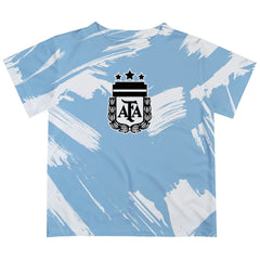 Argentina National Team Vive La Fete Youth Paint Brush T-Shirt Light Blue - FIFA World CUP