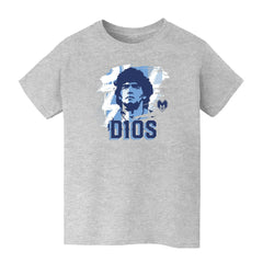 Diego Maradona Argentina National Team Vive La Fete Youth D10S T-Shirt Gray - FIFA World CUP