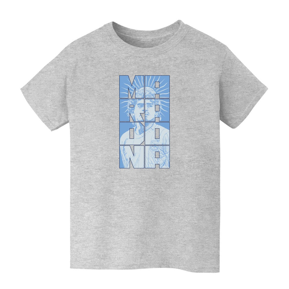 Diego Maradona Argentina National Team Vive La Fete Youth Portrait T-Shirt Gray - FIFA World CUP