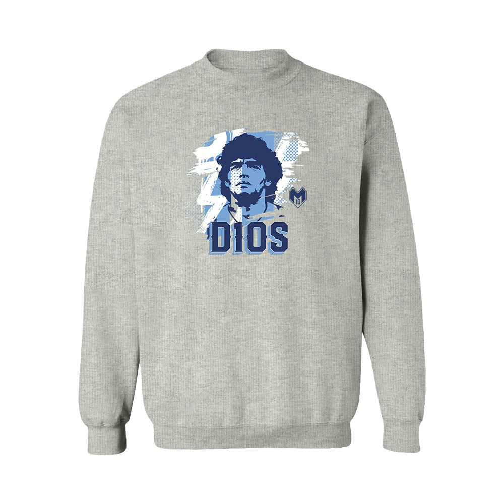 Diego Maradona Argentina National Team Vive La Fete Women's D10S Sweatshirt Gray - FIFA World CUP