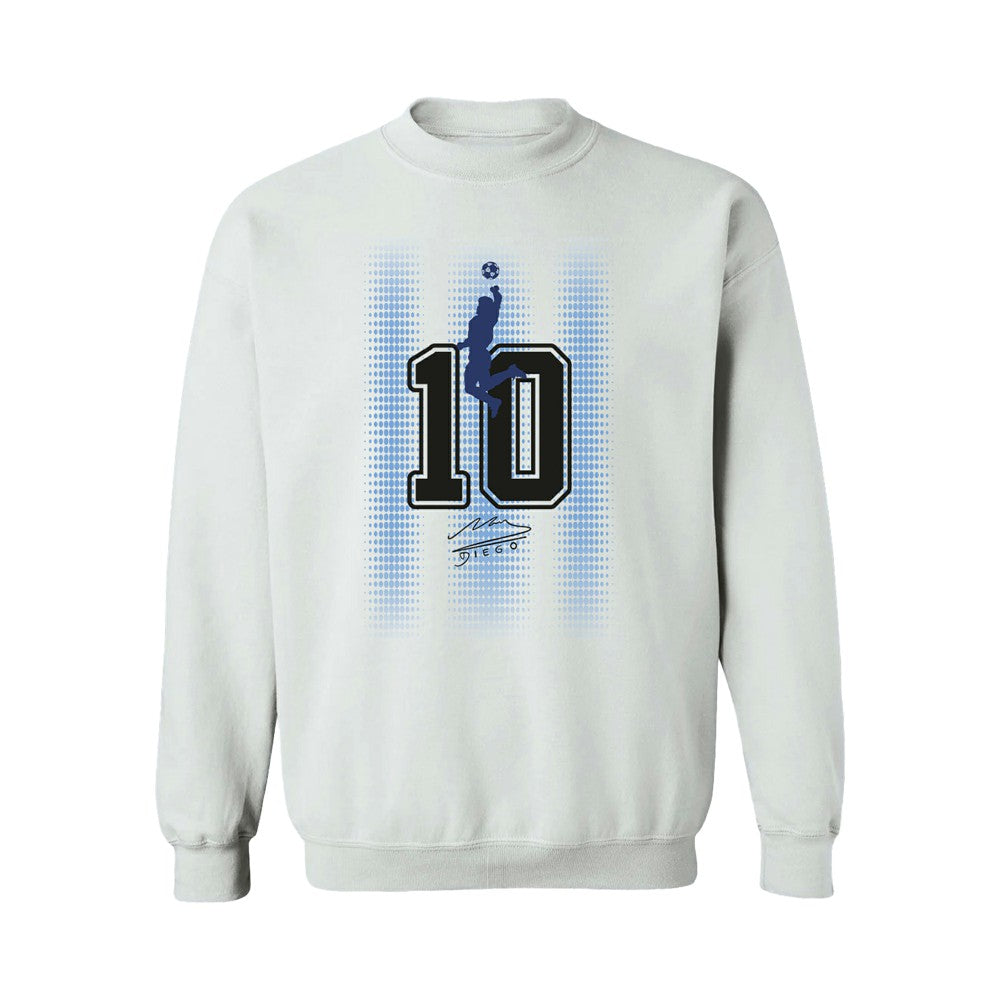 Diego Maradona Argentina National Team Vive La Fete Women's Number & Signature Sweatshirt White - FIFA World CUP