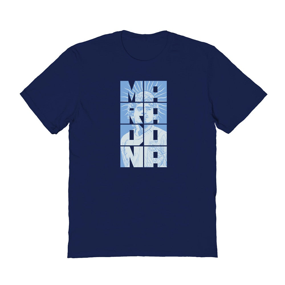 Diego Maradona Argentina National Team Vive La Fete Women's Portrait T-Shirt Navy - FIFA World CUP