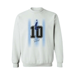 Diego Maradona Argentina National Team Vive La Fete Number & Signature Sweatshirt White - FIFA World CUP