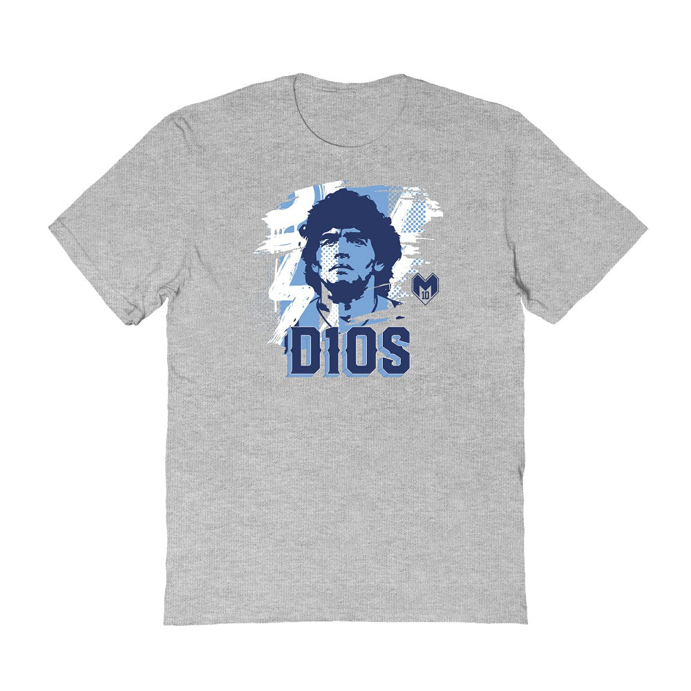 Diego Maradona Argentina National Team Vive La Fete D10S T-Shirt Gray - FIFA World CUP