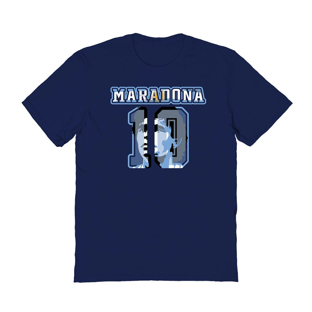 Diego Maradona Argentina National Team Vive La Fete Name & Number T-Shirt Navy - FIFA World CUP