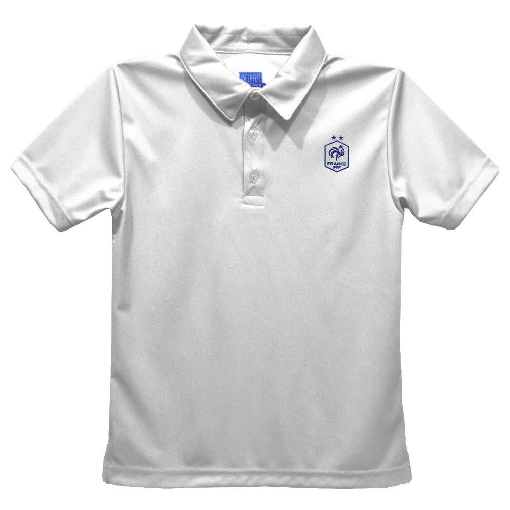 France National Team Vive La Fete Youth Solid Polo White - FIFA World CUP