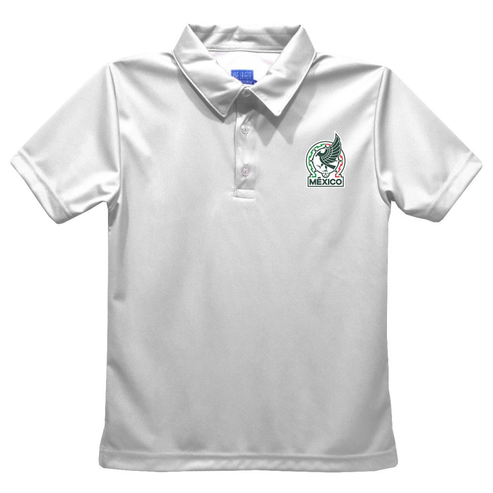 Mexico National Team Vive La Fete Youth Solid Polo White - FIFA World CUP