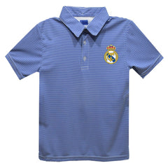 Real Madrid Vive La Fete Youth Pencil Stripe Polo Royal - FIFA World CUP