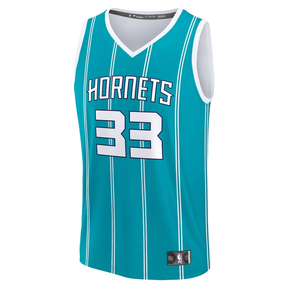 Liam McNeeley Charlotte Hornets Fast Break Replica Jersey Teal Icon Edition - NBA