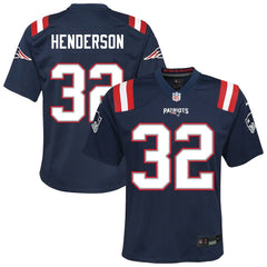 TreVeyon Henderson New England Patriots Youth Team Game Jersey Navy | Nike for Sale