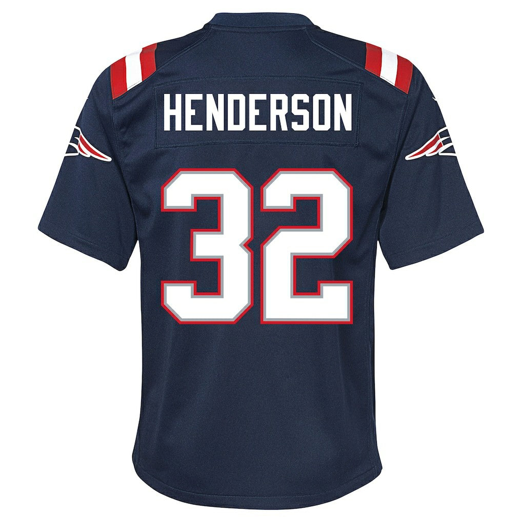 TreVeyon Henderson New England Patriots Youth Team Game Jersey Navy | Nike for Sale