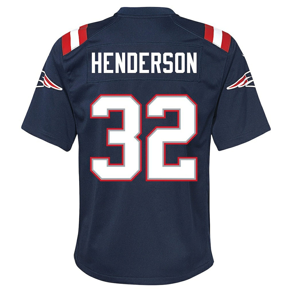 TreVeyon Henderson New England Patriots Youth Team Game Jersey Navy | Nike for Sale
