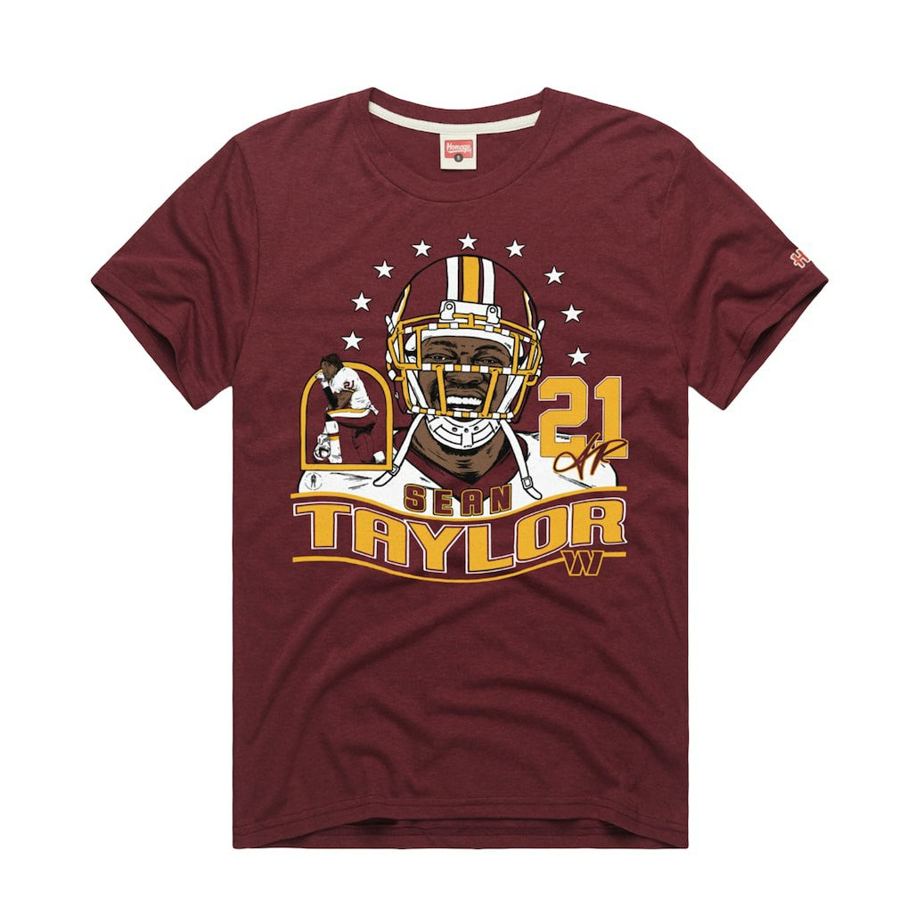 Sean Taylor Washington Commanders Homage Unisex Retired Player Classic Caricature T-Shirt Burgundy | NFL