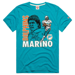 Dan Marino Miami Dolphins Homage Unisex Retired Player Classic Caricature T-Shirt Aqua | NFL
