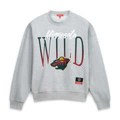 Minnesota Wild Mitchell & Ness Women's Hockey Night Sweatshirt - Heather Gray - NHL