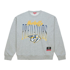 Nashville Predators Mitchell & Ness Women's Hockey Night Sweatshirt - Heather Gray - NHL