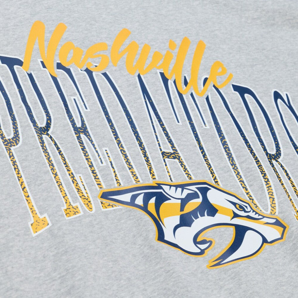 Nashville Predators Mitchell & Ness Women's Hockey Night Sweatshirt - Heather Gray - NHL