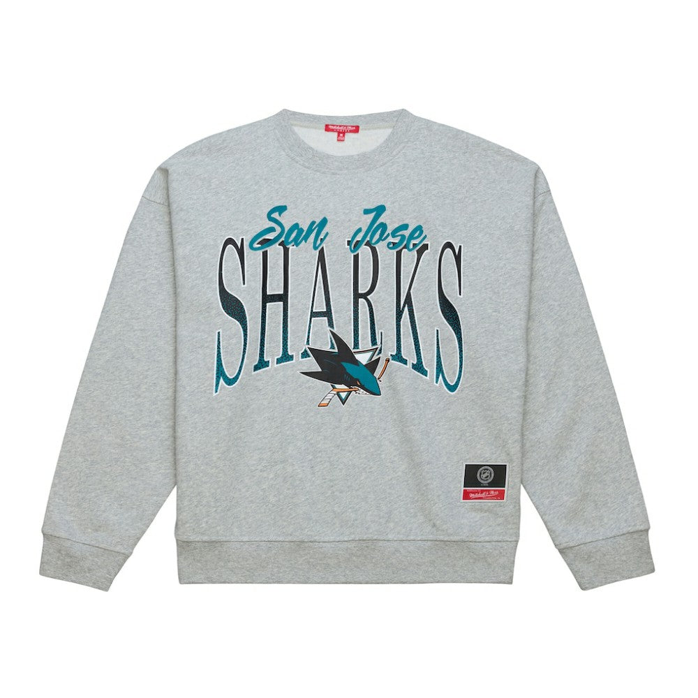 San Jose Sharks Mitchell & Ness Women's Hockey Night Sweatshirt - Heather Gray - NHL