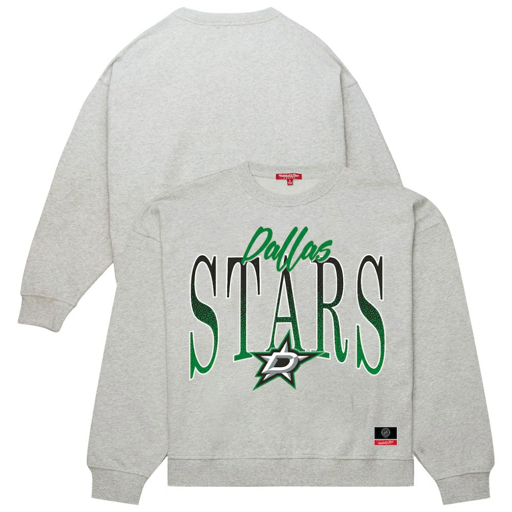 Dallas Stars Mitchell & Ness Women's Hockey Night Sweatshirt - Heather Gray - NHL