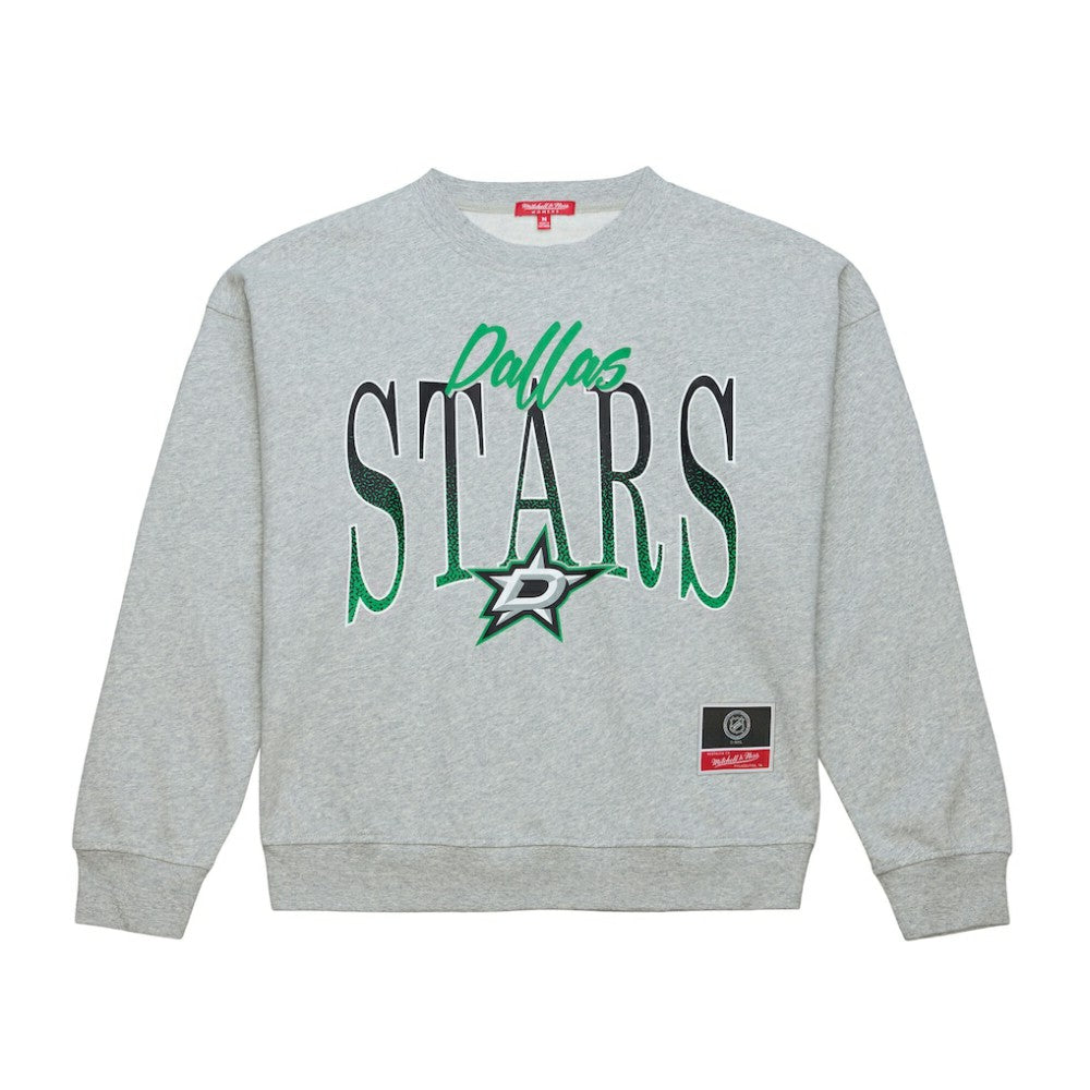 Dallas Stars Mitchell & Ness Women's Hockey Night Sweatshirt - Heather Gray - NHL
