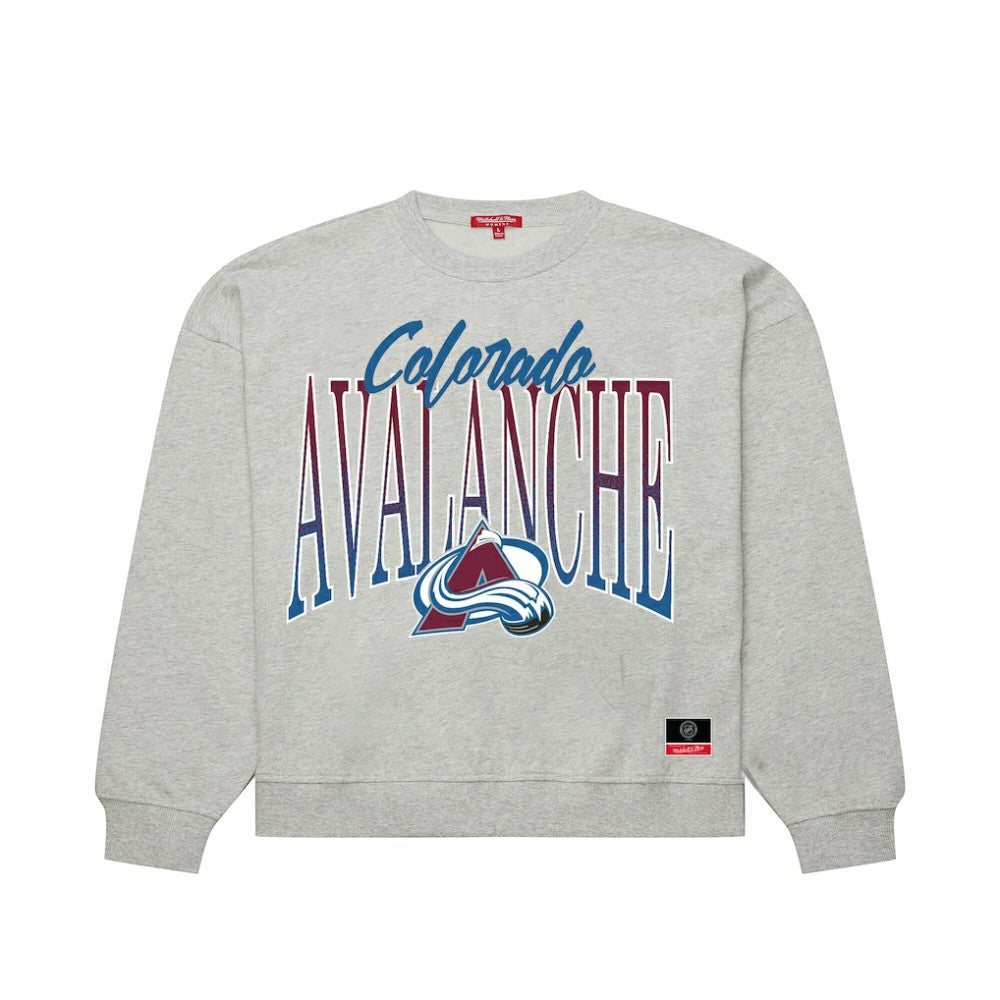 Colorado Avalanche Mitchell & Ness Women's Hockey Night Sweatshirt - Heather Gray - NHL