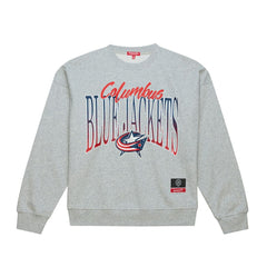 Columbus Blue Jackets Mitchell & Ness Women's Hockey Night Sweatshirt - Heather Gray - NHL