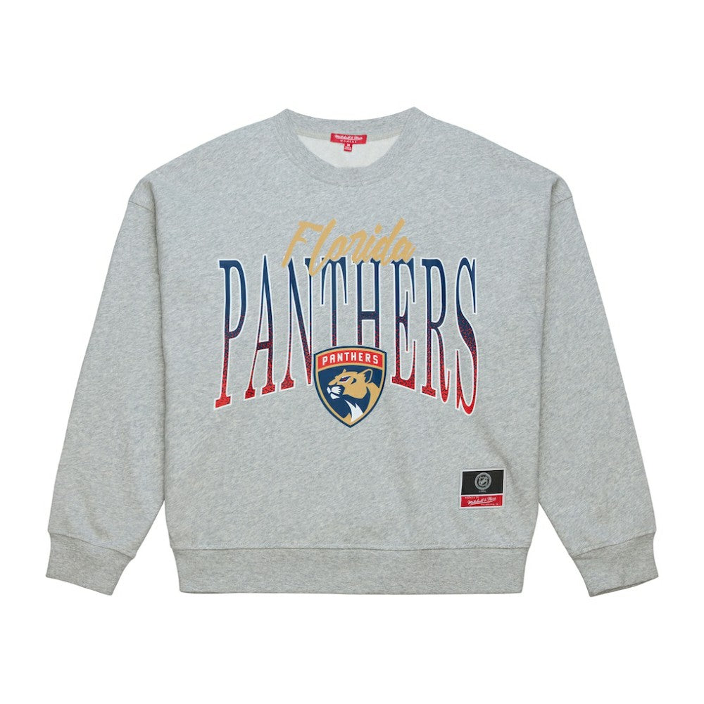 Florida Panthers Mitchell & Ness Women's Hockey Night Sweatshirt - Heather Gray - NHL