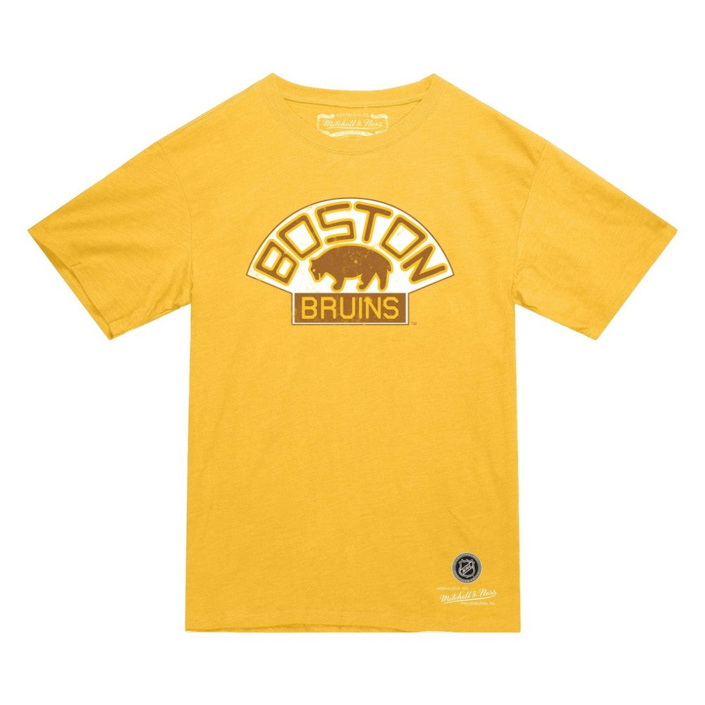 Boston Bruins Mitchell & Ness Heritage T-Shirt - Gold - NHL