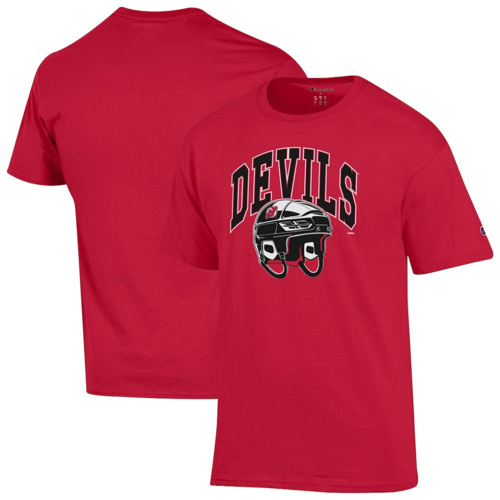 New Jersey Devils Champion Helmet T-Shirt - Red - NHL