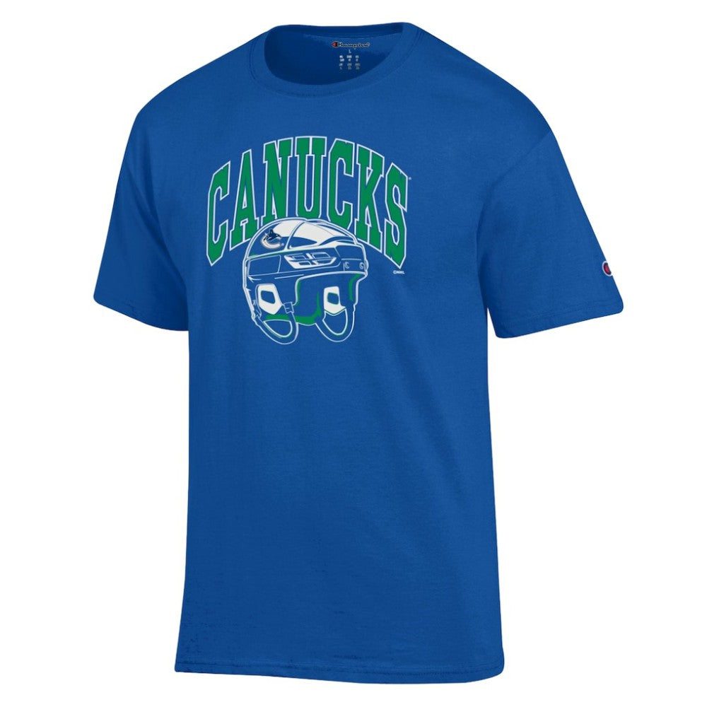 Vancouver Canucks Champion Helmet T-Shirt - Royal - NHL