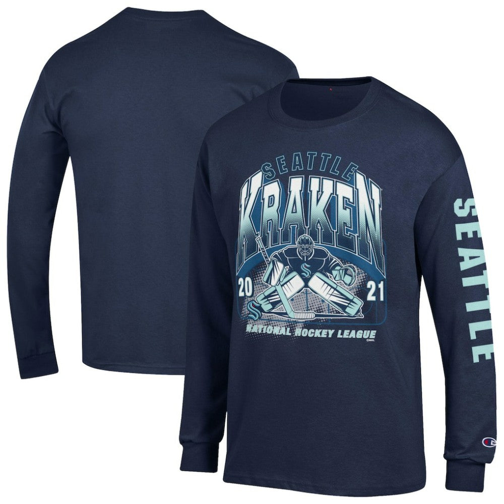 Seattle Kraken Champion Long Sleeve Jersey T-Shirt - Navy - NHL