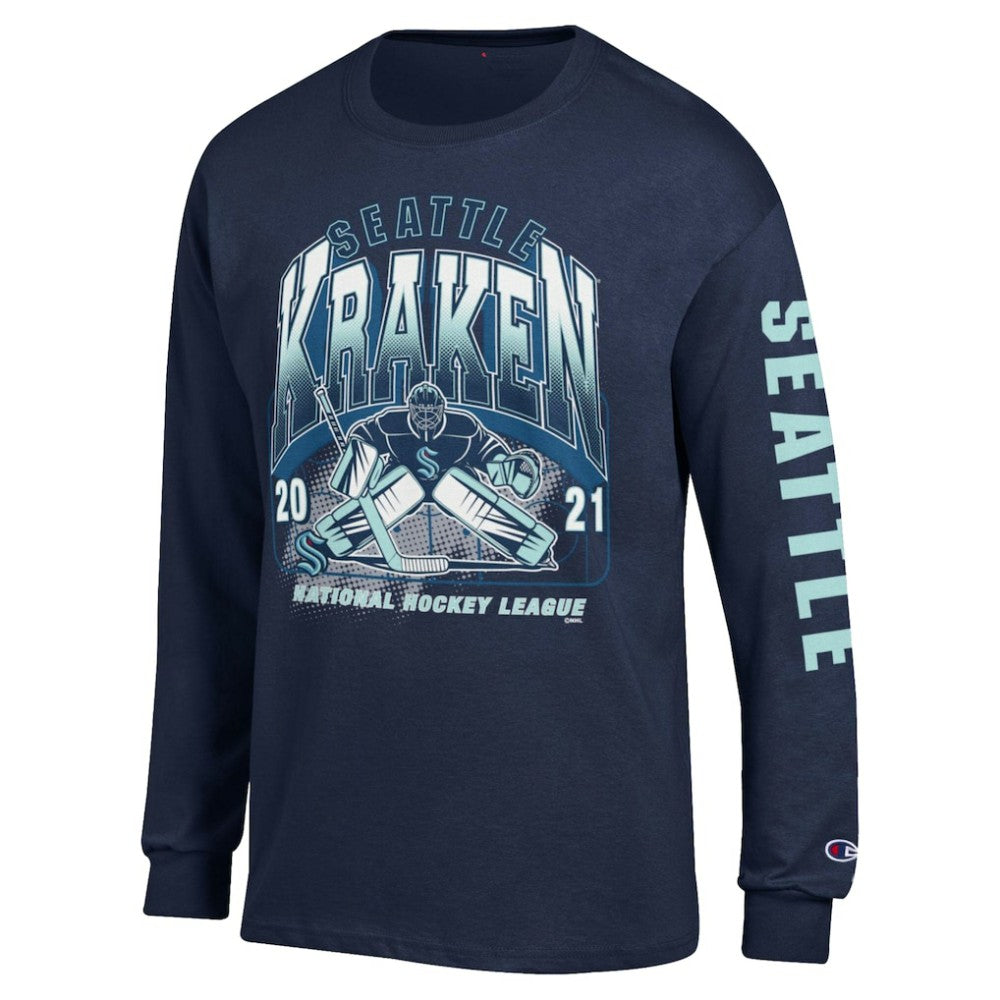 Seattle Kraken Champion Long Sleeve Jersey T-Shirt - Navy - NHL