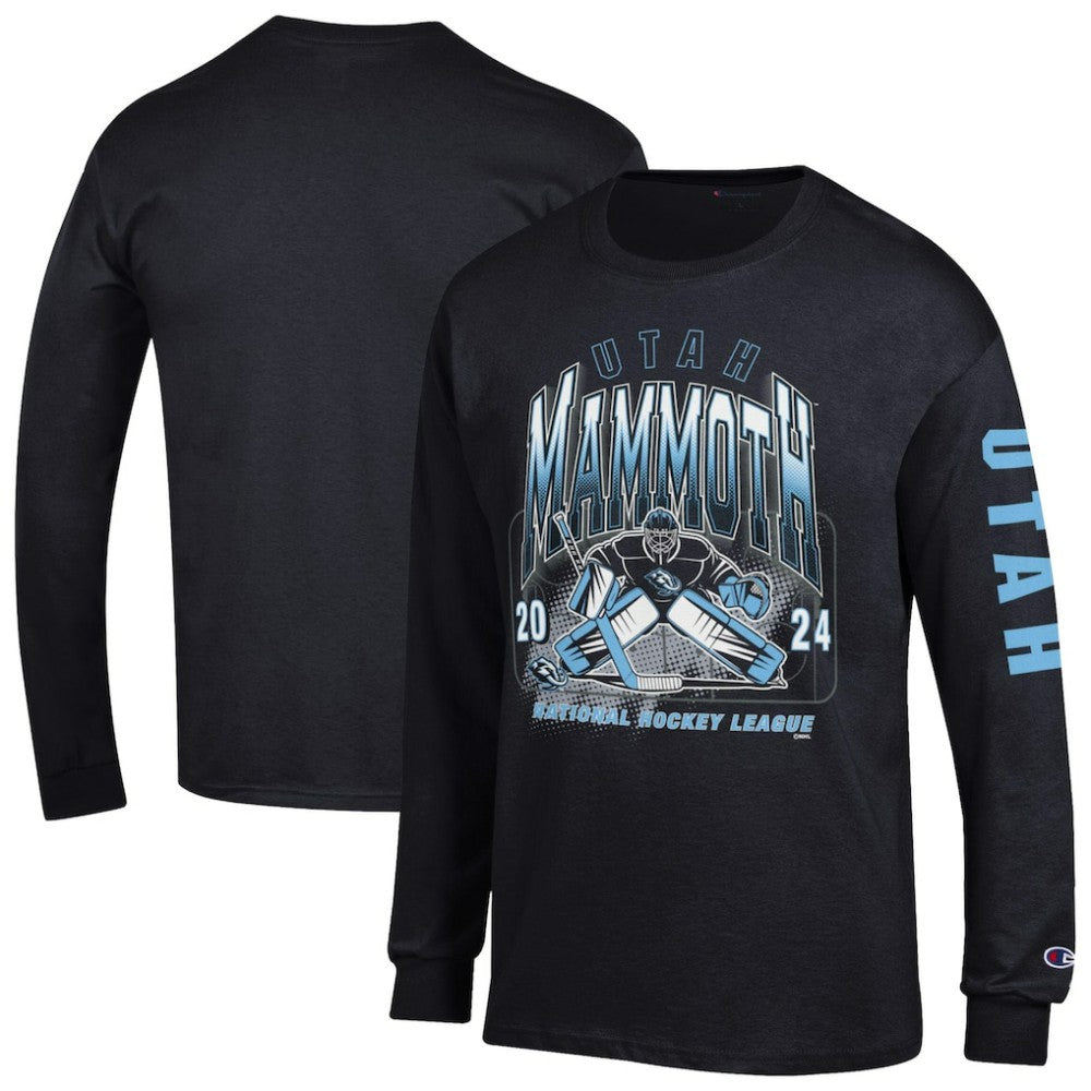 Utah Mammoth Champion Long Sleeve Jersey T-Shirt - Black - NHL