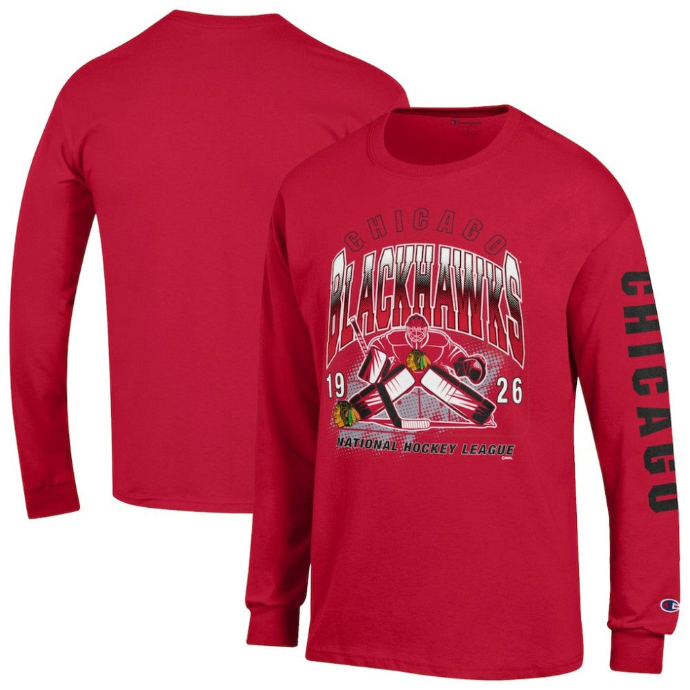Chicago Blackhawks Champion Long Sleeve Jersey T-Shirt - Red - NHL