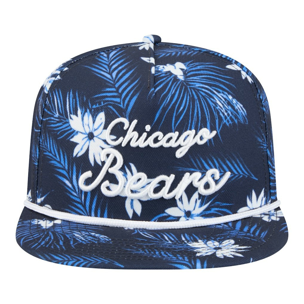 Chicago Bears New Era Palm Print A-Frame 9FIFTY Snapback Hat Navy | NFL