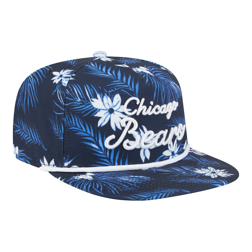 Chicago Bears New Era Palm Print A-Frame 9FIFTY Snapback Hat Navy | NFL