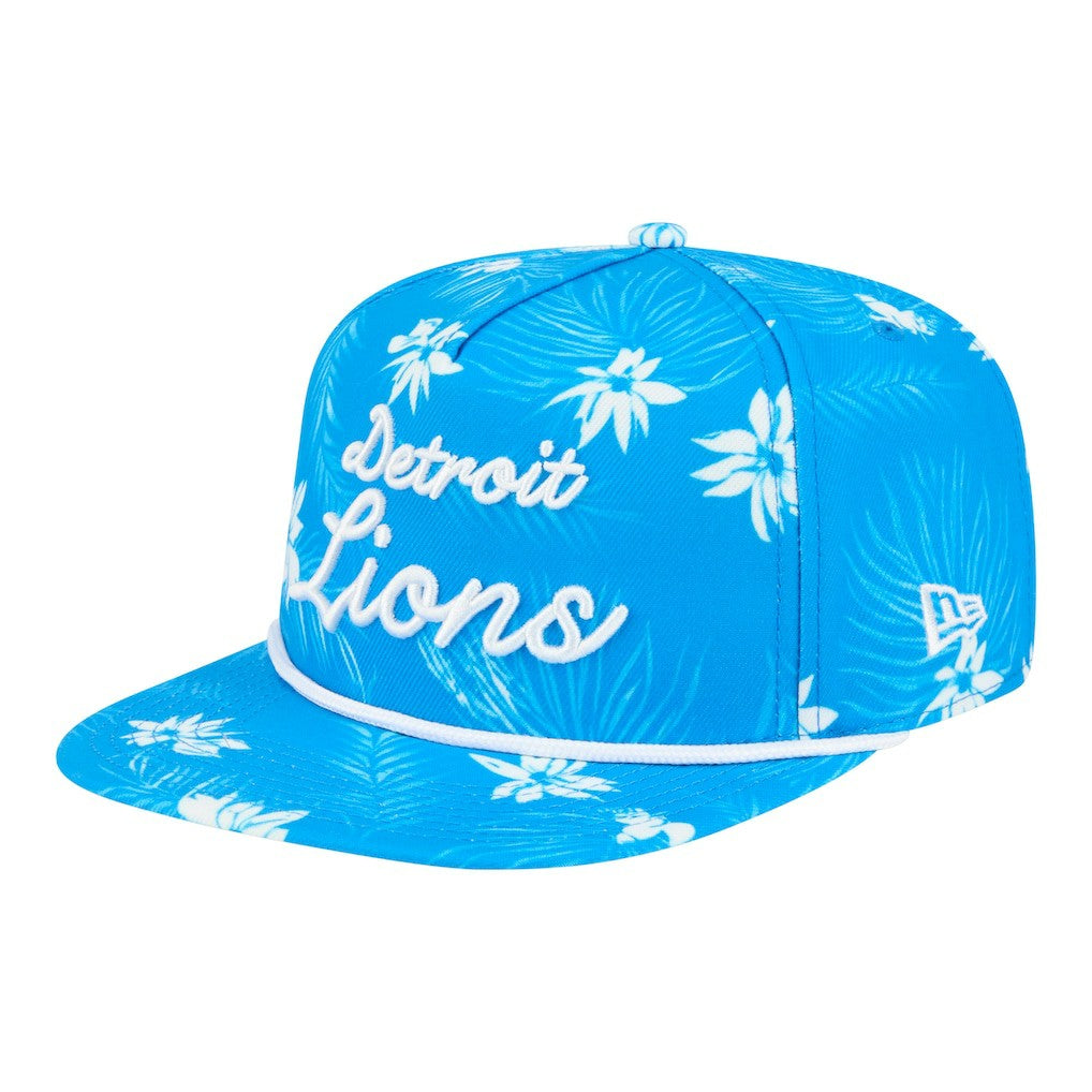 Detroit Lions New Era Palm Print A-Frame 9FIFTY Snapback Hat Blue | NFL