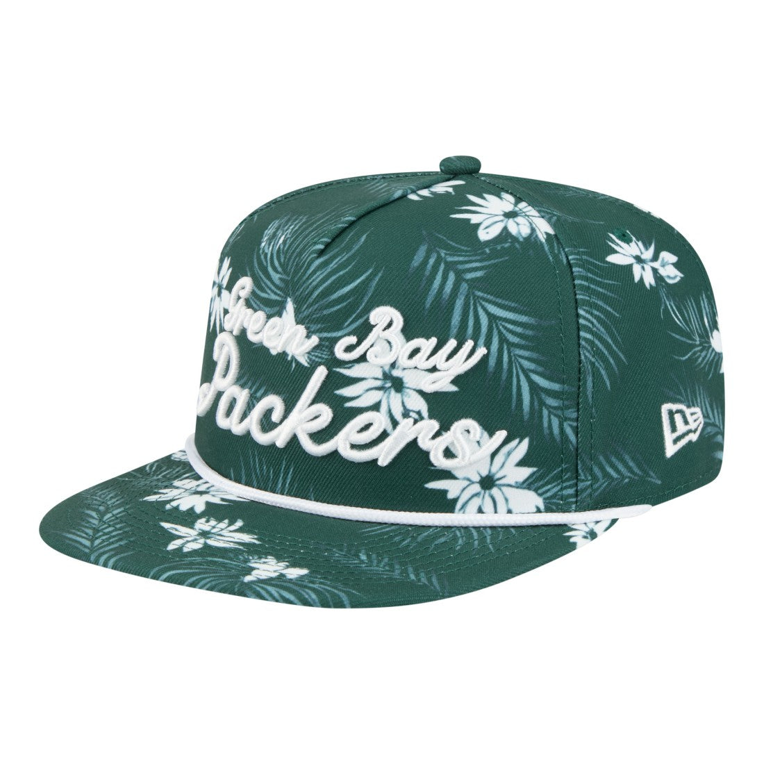 Green Bay Packers New Era Palm Print A-Frame 9FIFTY Snapback Hat Green | NFL