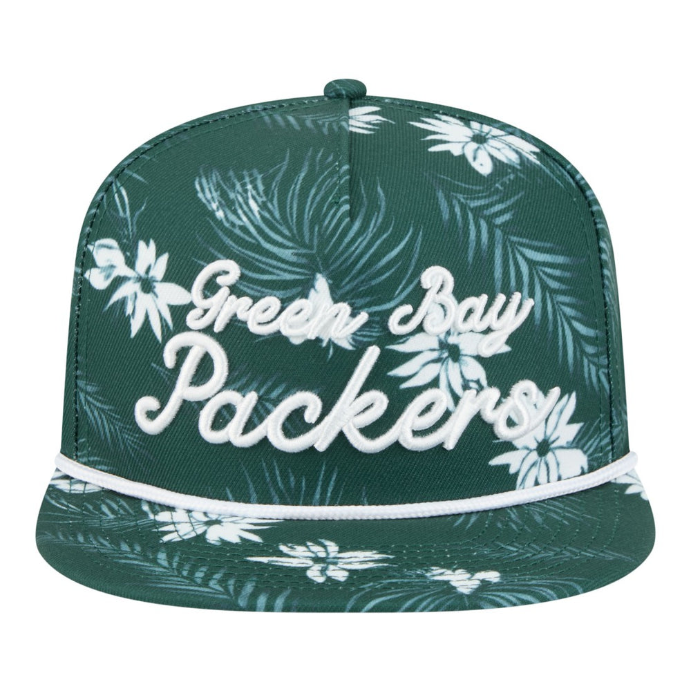Green Bay Packers New Era Palm Print A-Frame 9FIFTY Snapback Hat Green | NFL
