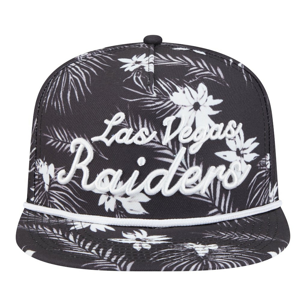 Las Vegas Raiders New Era Palm Print A-Frame 9FIFTY Snapback Hat Black | NFL