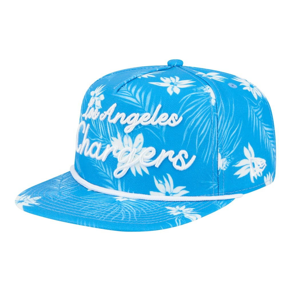 Los Angeles Chargers New Era Palm Print A-Frame 9FIFTY Snapback Hat Powder Blue | NFL