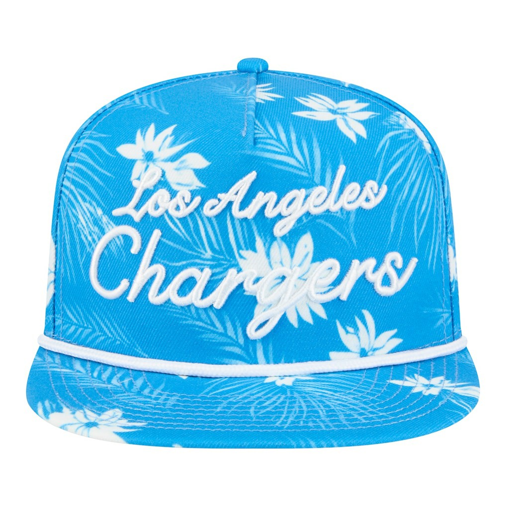 Los Angeles Chargers New Era Palm Print A-Frame 9FIFTY Snapback Hat Powder Blue | NFL