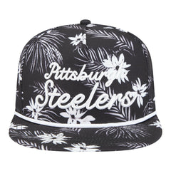 Pittsburgh Steelers New Era Palm Print A-Frame 9FIFTY Snapback Hat Black | NFL