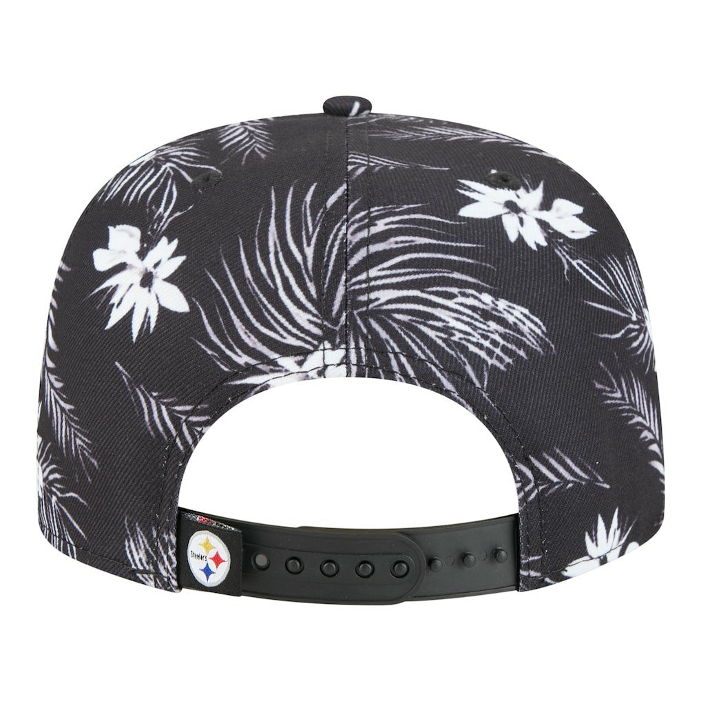 Pittsburgh Steelers New Era Palm Print A-Frame 9FIFTY Snapback Hat Black | NFL