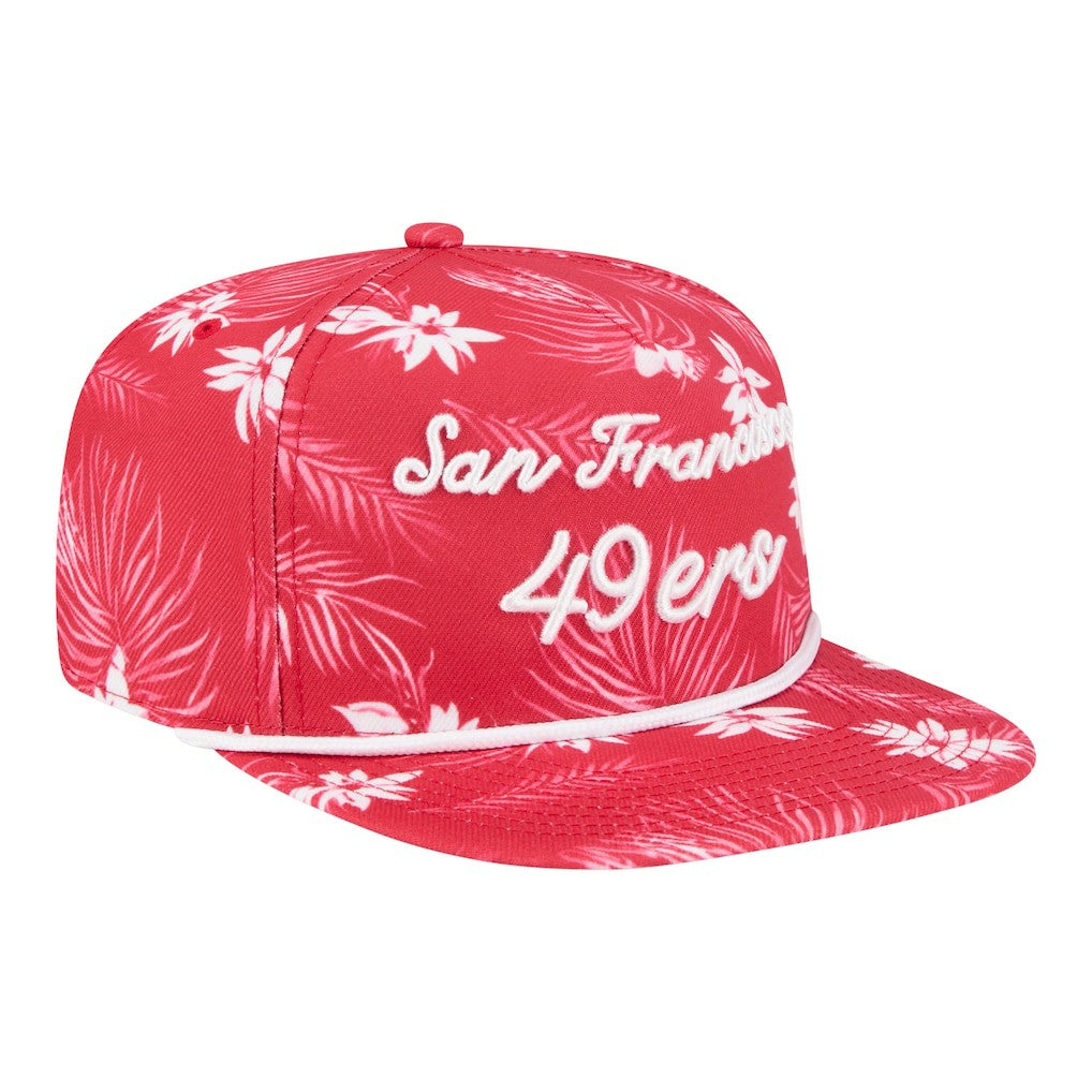 San Francisco 49ers New Era Palm Print A-Frame 9FIFTY Snapback Hat Scarlet | NFL