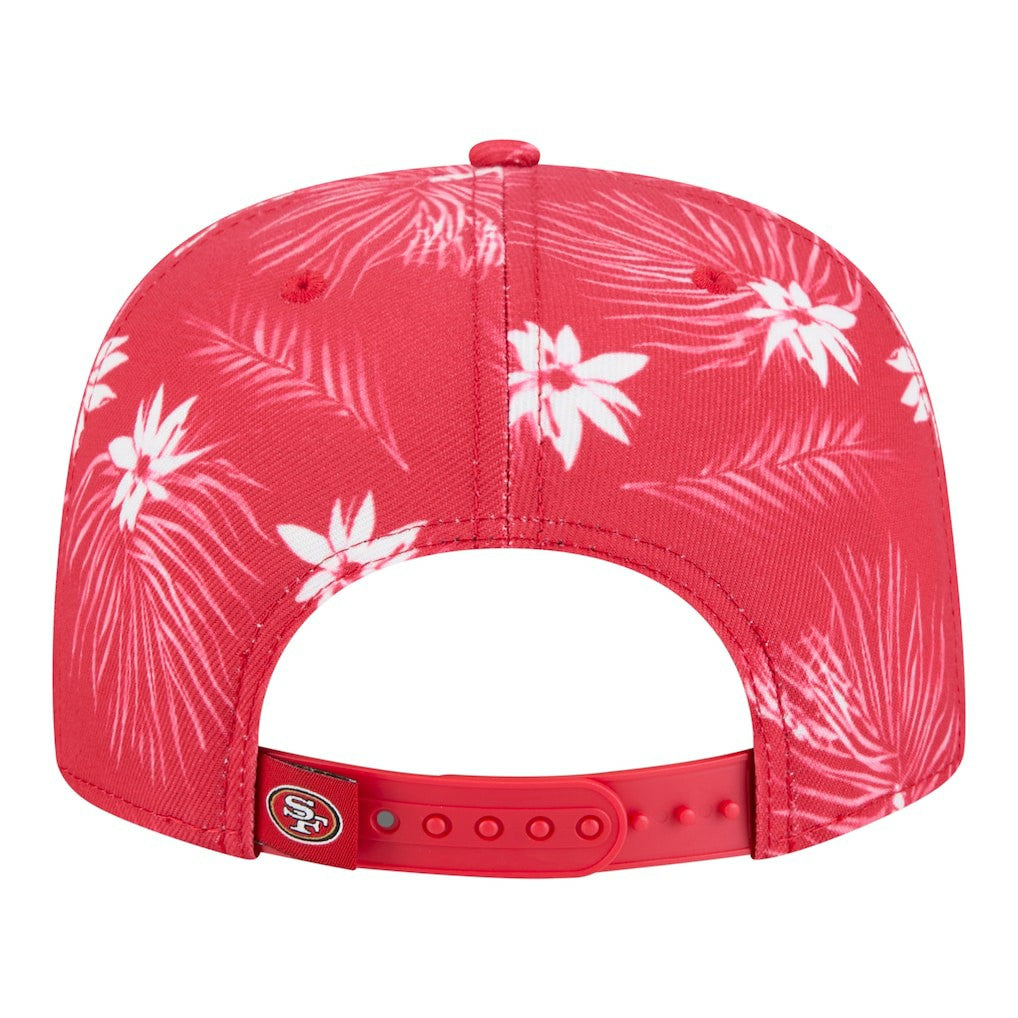 San Francisco 49ers New Era Palm Print A-Frame 9FIFTY Snapback Hat Scarlet | NFL