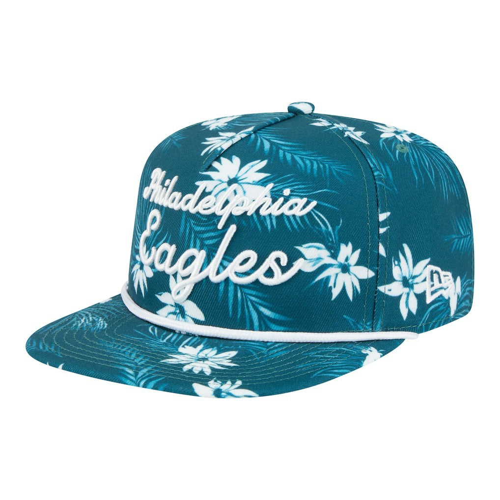 Philadelphia Eagles New Era Palm Print A-Frame 9FIFTY Snapback Hat Midnight Green | NFL